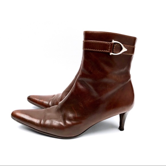 Ralph Lauren Brown Ankle Boots - Picture 1 of 8